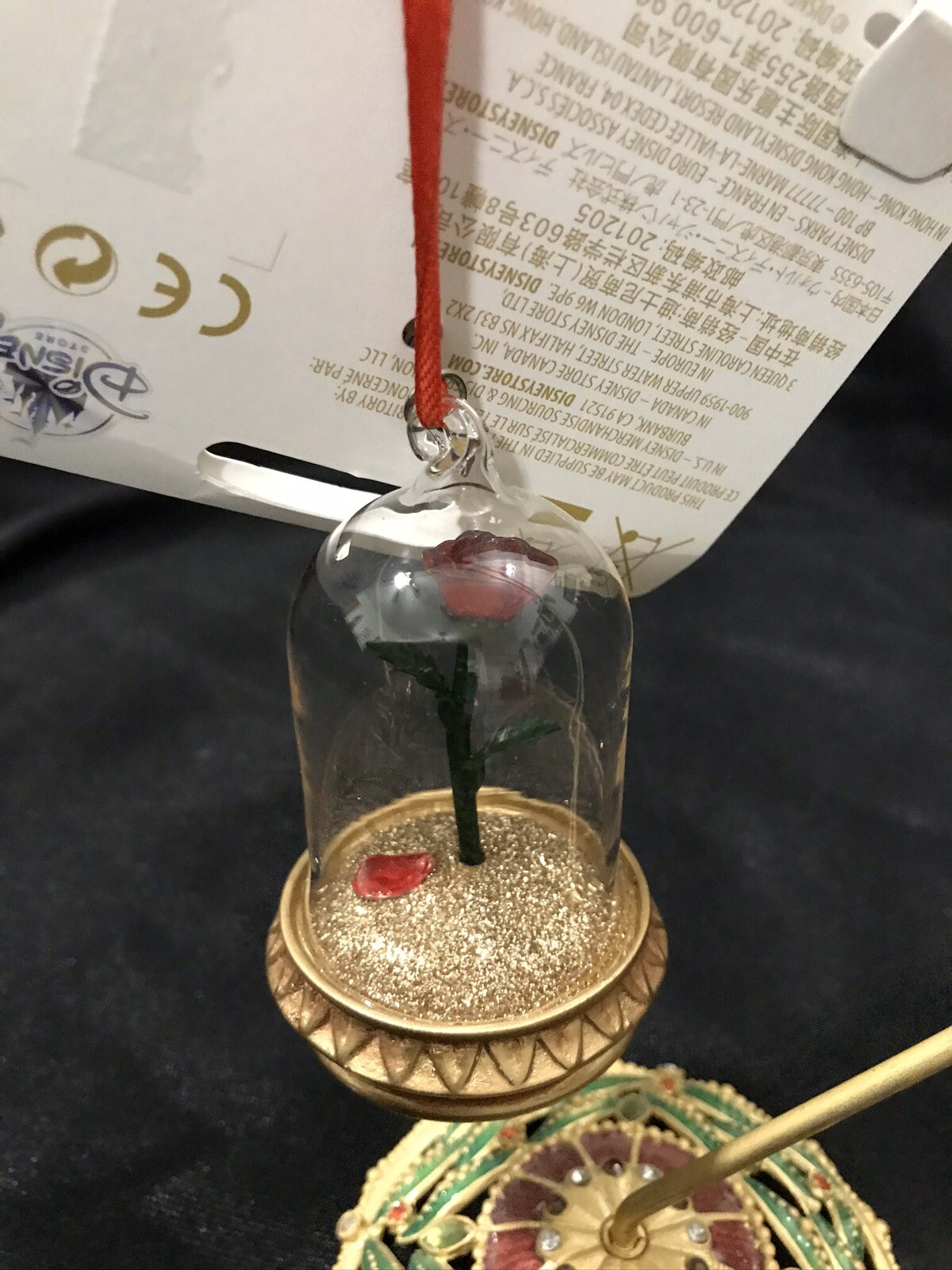 Disney Store Sketchbook Collection Light Up Enchanted Rose Ornament Ebay
