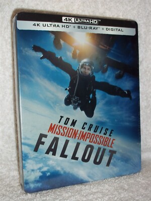 Mission Impossible Fallout (4K/Blu-ray, 2020, STEELBOOK) NEW Tom Cruise action