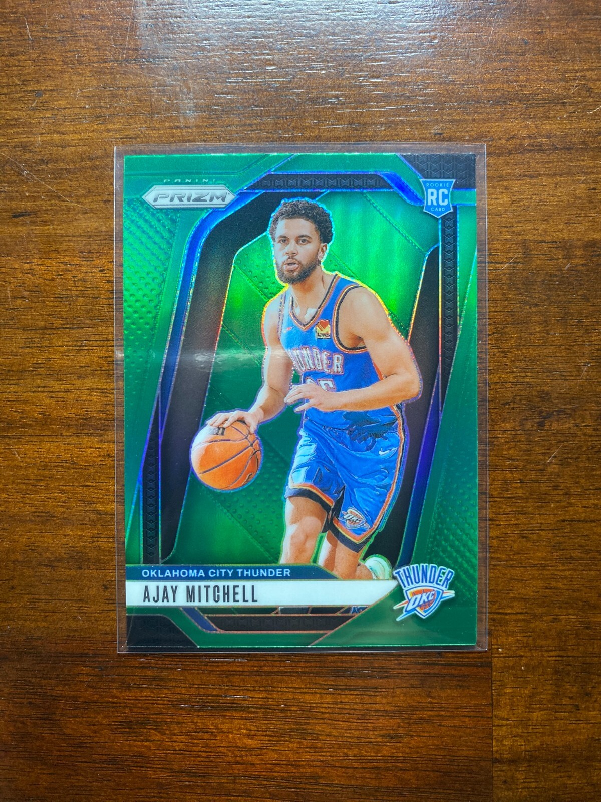 2024-25 Panini Prizm Ajay Mitchell Green Prizm #226 RC