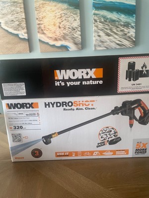 WORX WG625 20V Power Share Hydroshot Portable Power Cleaner - Black/Orange