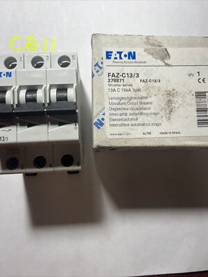 Eaton Moeller FAZ-C13/3 Mini Circuit Breaker 13A 15kA 3 Pole 480Y/277V - NEW