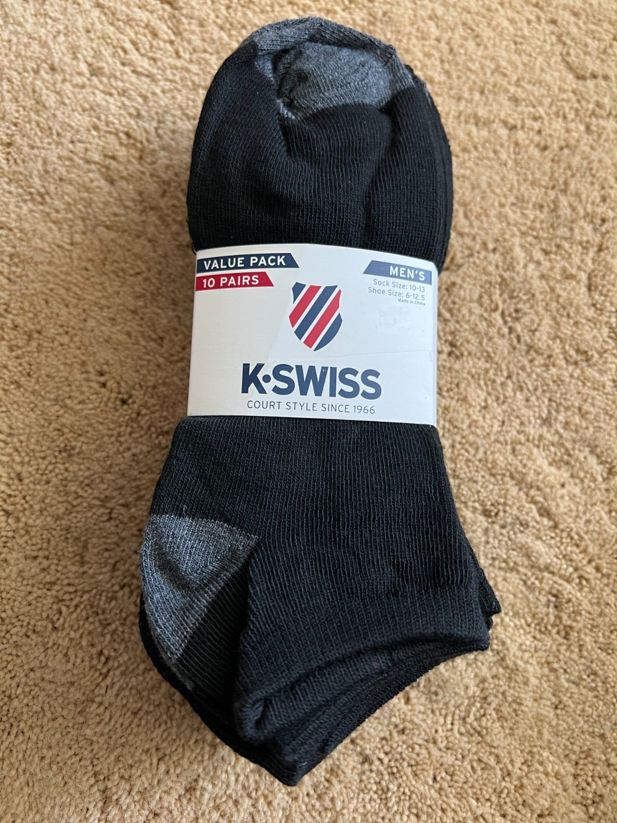 Size 6-12.5 10 Pair  Black Grey Value Pack
