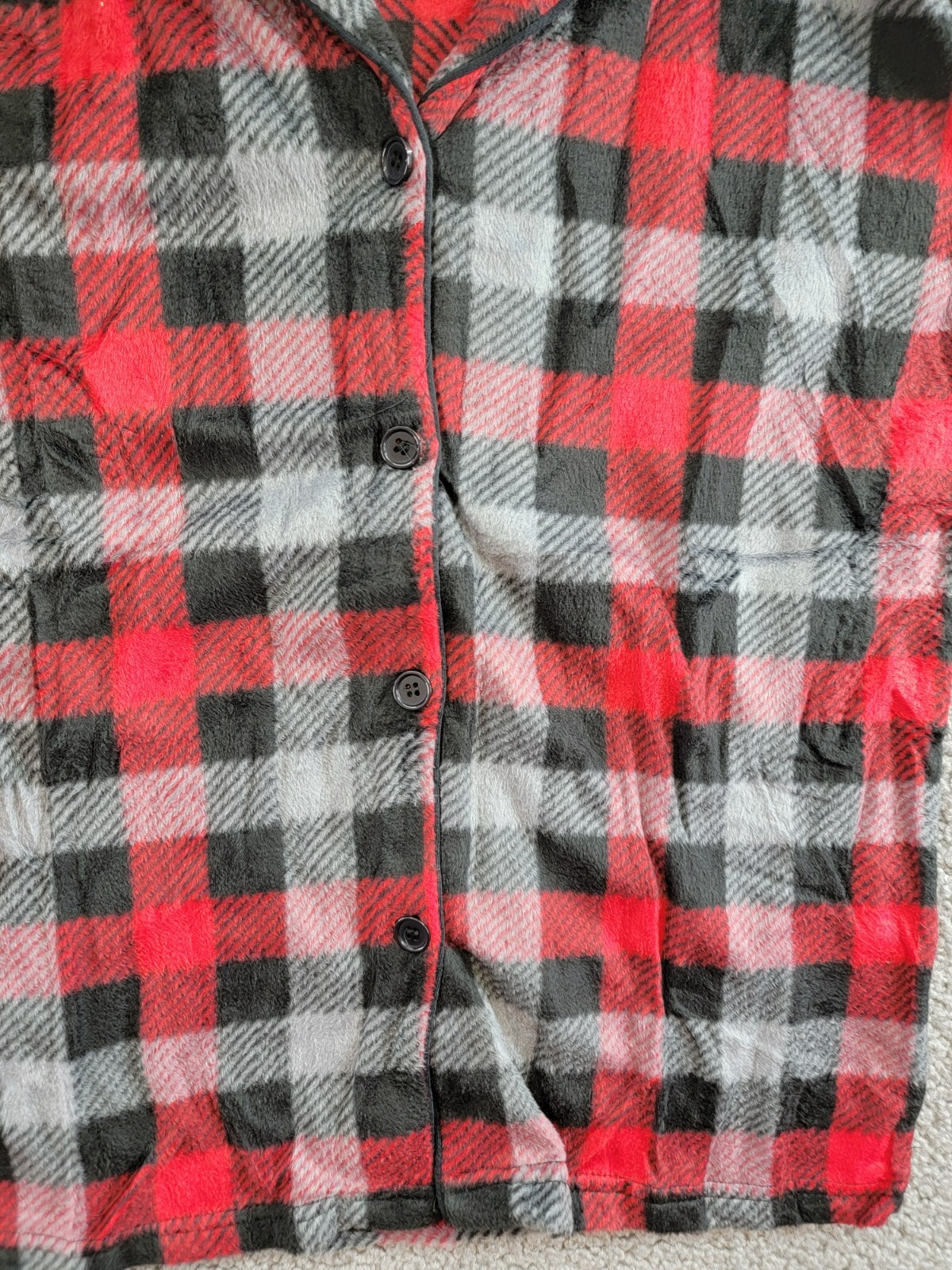 Max & Olivia Flannel Pajama Set Big Boys XL (16-18) Red Multi Plaid Button Front - Picture 7 of 22