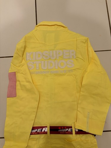 Pre-owned Rare Kidsuper Studio J Balvin Jumpsuit W Belt  Brand Yellow Size L