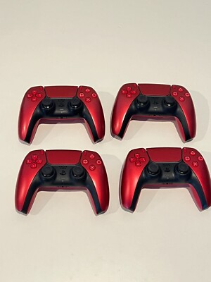 Sony Playstation 5 PS5 DualSense Wireless Controller Volcanic Red (4) lot AS IS