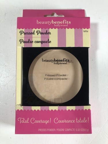 BEAUTY BENEFITS Pressed Powder Total Coverage 0.32 oz Latte New