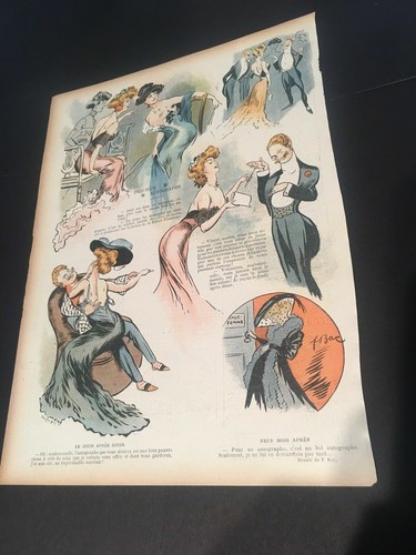 Original LE RIRE French Color Lithograph Early 1900s Illustrated By Bac