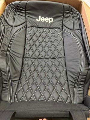 Black Mopar Leather Seat Covers for Jeep Wrangler JL JLU 18-23 Pearl Diamonds