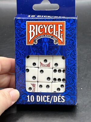 New in Box - Bicycle Dice, 10 Count (Six Sided, 16 mm)