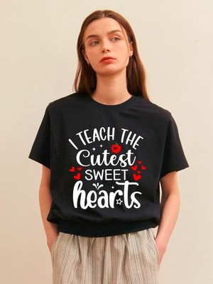 Teacher Valentine Day T-Shirt, I Teach The Cutest Sweet Hearts Gift For Educator