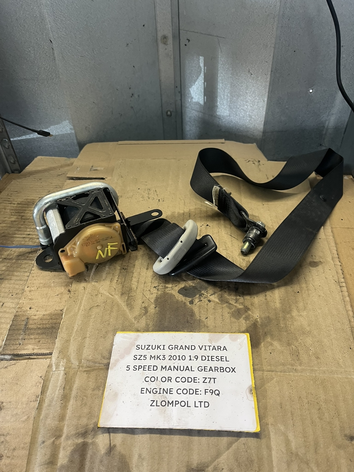 Suzuki Grand Vitara SZ5 2010 1.9 Diesel N/S/F Seatbelt C9154N 84940-65J0 L