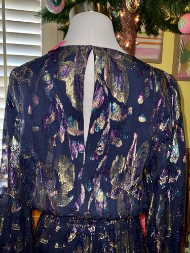 lilly pulitzer dotti silk dress Lilly Pulitzer NWT Dotti Silk Dress  Rainbow Floral Metallic  Size  4,6,10