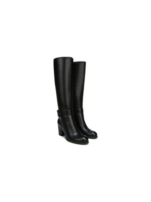 

Женские черные сапоги на каблуке SOUL с поддержкой свода стопы, широкие икры, мерцающий блочный каблук, 8 м, туалет, Черный, H3357S0