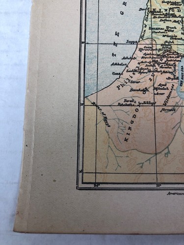 1914 The Kingdoms Of Judah And Israel ANTIQUE MAP Size 5x7