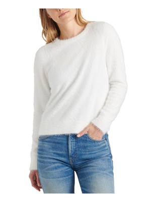 

Женский белый свитер LUCKY BRAND с круглым вырезом и длинными рукавами