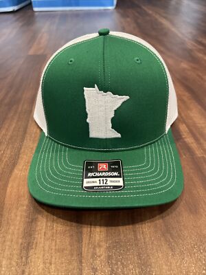 Minnesota Embroidered Richardson 112 Kelly Green/White Mesh Snap Back Cap New