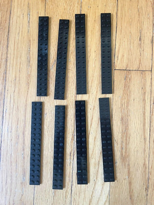 LEGO 2x16 BLACK PLATE (8 pieces) #4282 Dots Building Blocks Parts