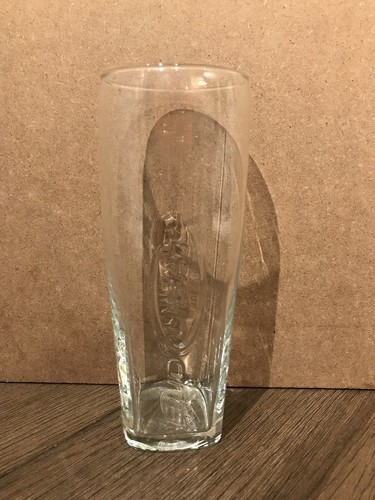 Two (2) Bud Light Clear Etched Beer Glasses 20 oz 7” Tall Square Base MINT