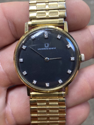 Universal Geneve 18k Gold Men's Watch With Diamond Dial | eBay