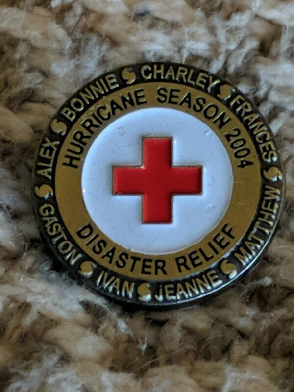 American Red Cross ARC Pin Hurricane Season 2004 Disaster Relief 