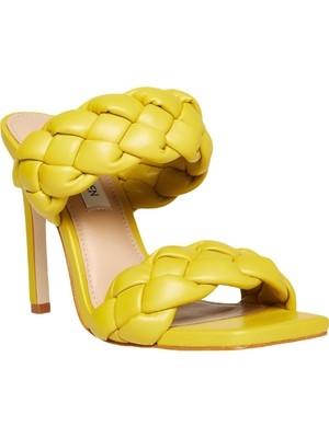 

STEVE MADDEN Женские желтые сандалии без шнуровки Kenley с квадратным носком на шпильке, 6 м, Желтый, KENL02S1