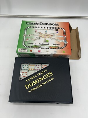 Vintage Double Twelve Professional Dominoes Set of 91 Mexican Train Set