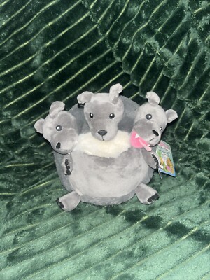 Squishable Cerberus Plush Three Headed Dog Stuffed Animal Mythical Gray Mini 7''