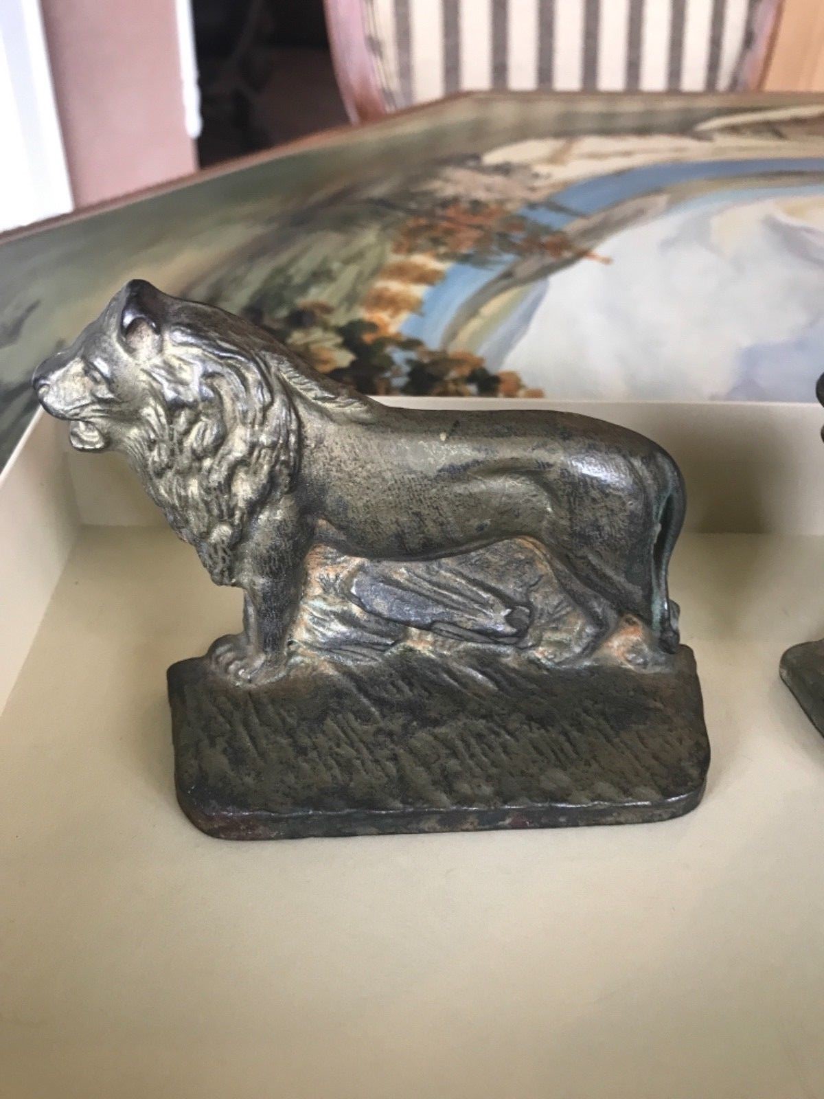 Antique Cast Iron ACW Co. Lion Bookends 301