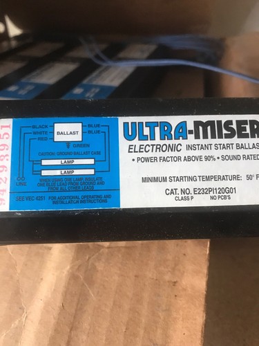 ULTRA MISER E232PI120G01 ELECTRONIC RAPID START BALLAST LOT Of 5 $50 FREE SHIP