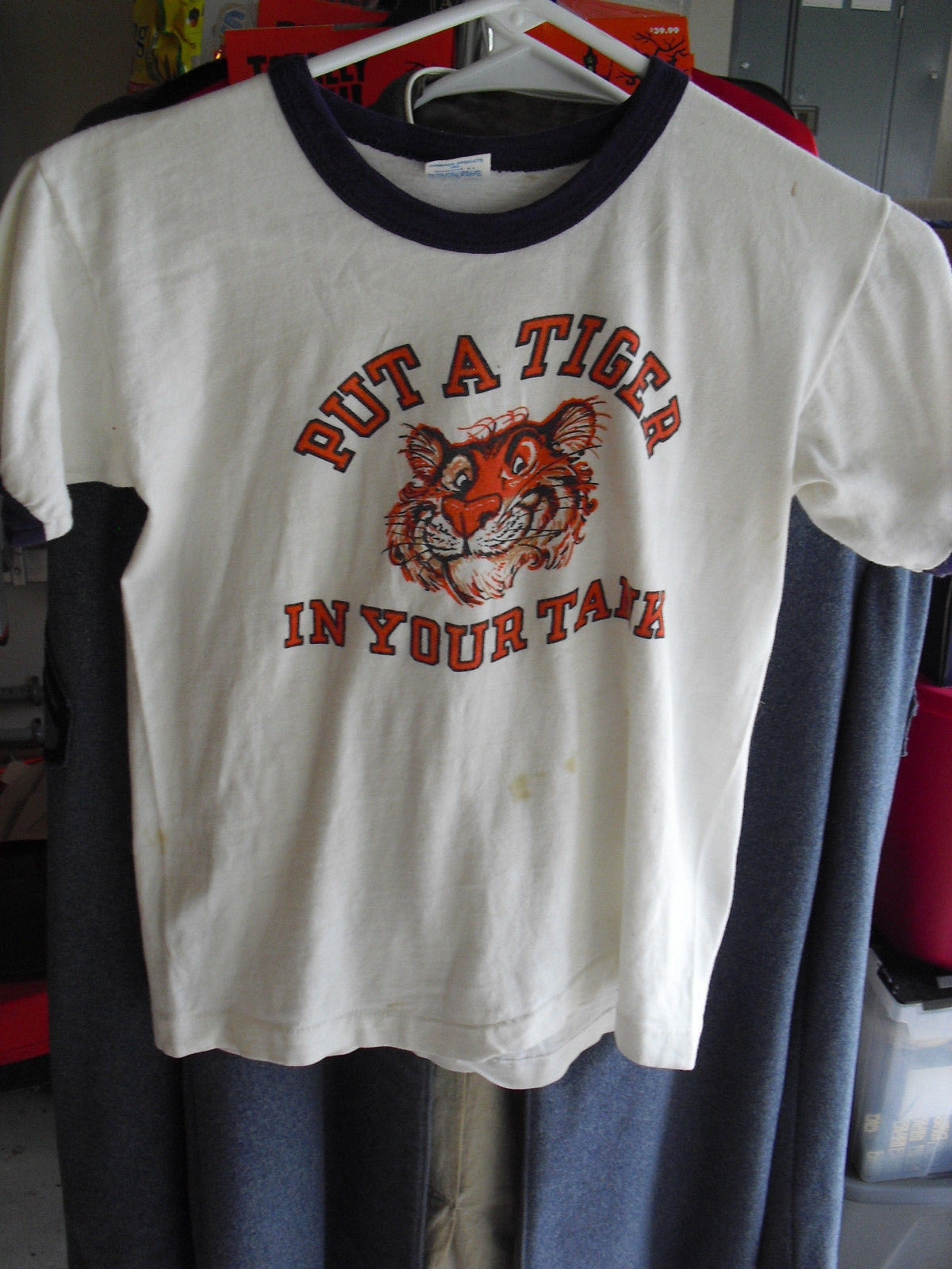 特価商品  70s ESSO 染み込み リンガーTシャツ ビンテージ エッソタイガー トップス