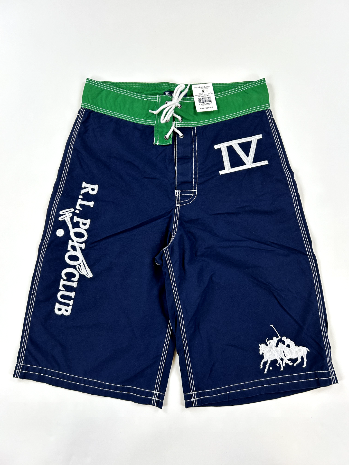 Купальник Polo Ralph Lauren Boys Board Shorts w/ RL Polo Club - Темно-синий с зеленым -
