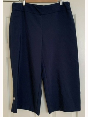 

JM COLLECTION Женские темно-синие капри с разрезом Petites, Navy, 100059815PT