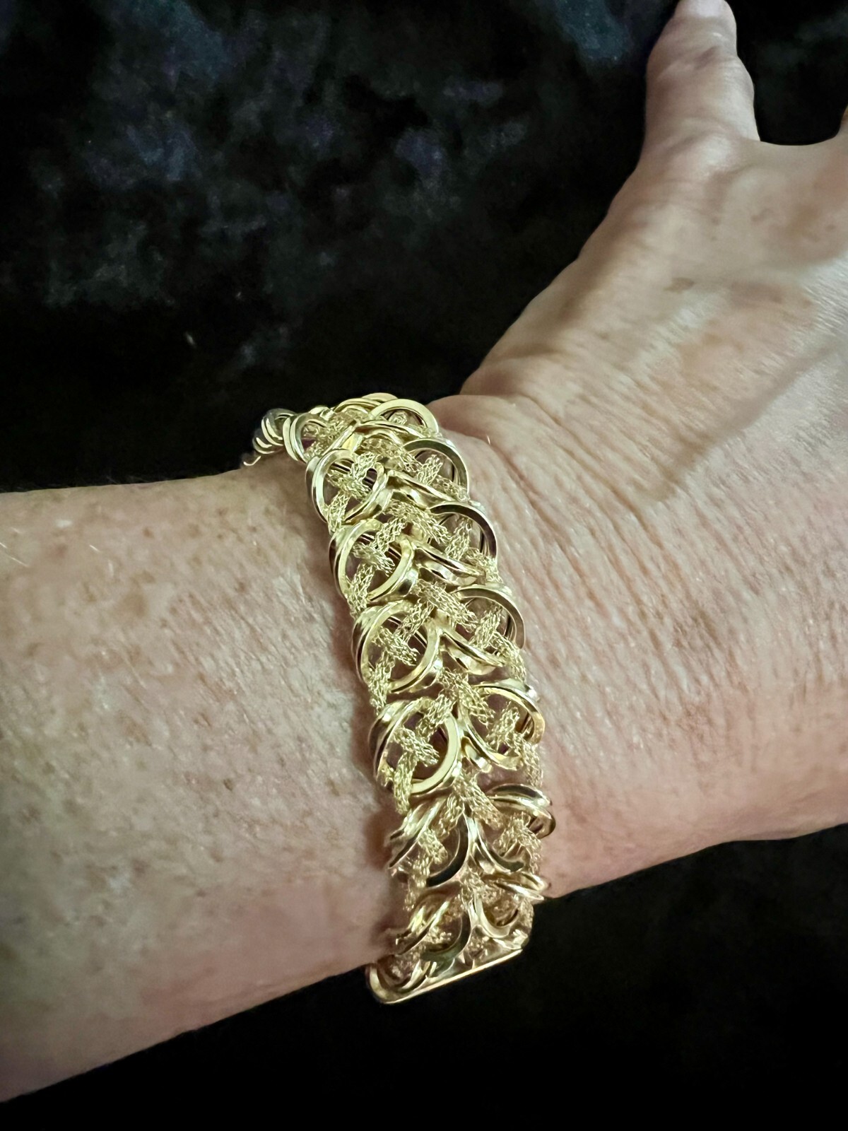 14金Aurate midi gold bar bracelet Bracelet Gold Plated 24 Carat Cable Arm Band Bright Gold
