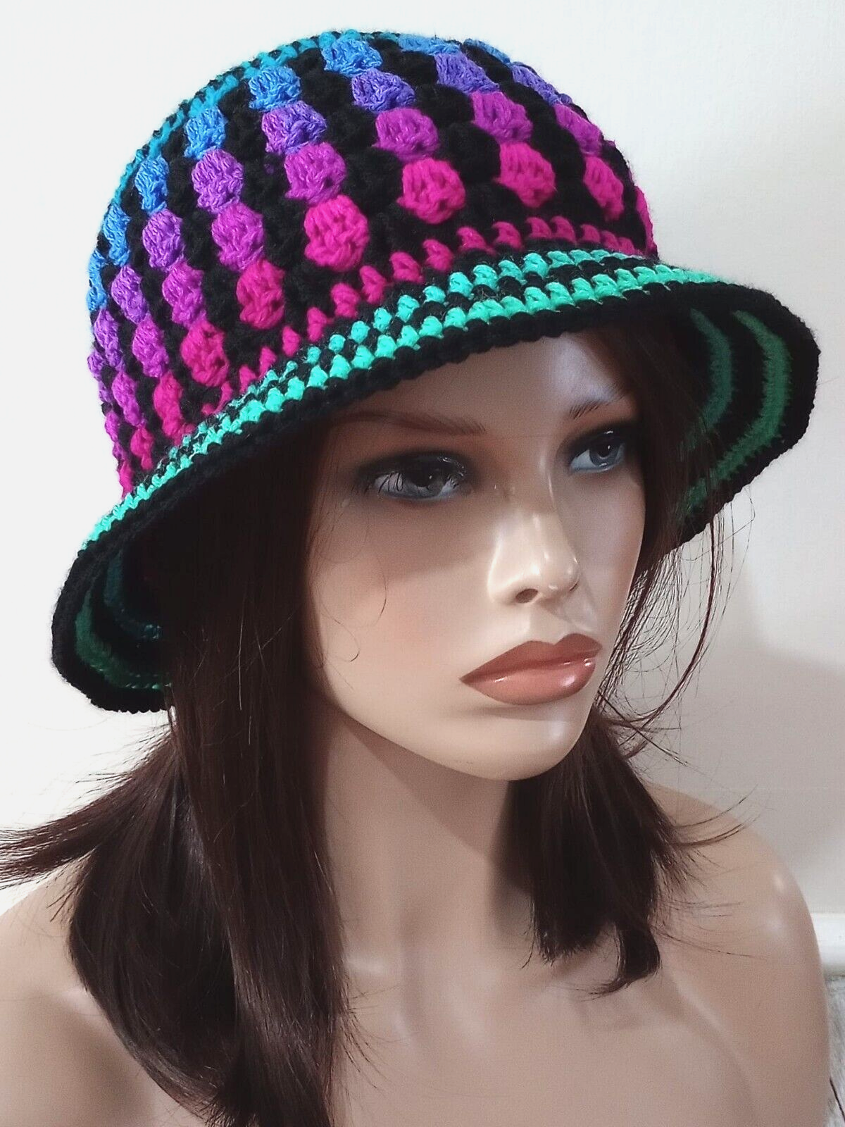 Brim Woman's Handmade Polo Stripes Purple Pink New
