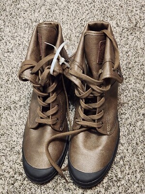 Palladium Ecuador Leather Fold Over Wedge Bootie Womens 10 NEW
