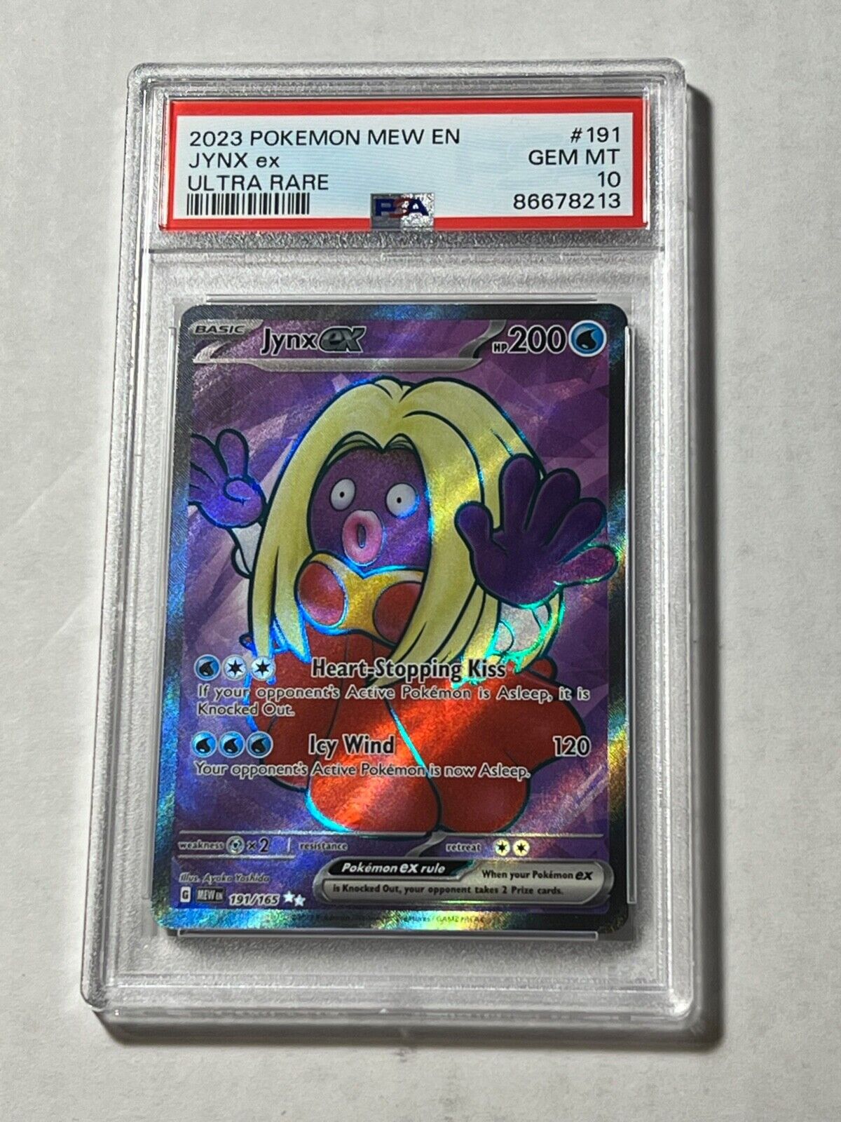 Jynx EX 191/165 PSA 10 Gem Mint (Pokemon 151 English 2023 Jynx EX 191/165 PSA 10 Gem Mint (Pokemon 151 English 2023