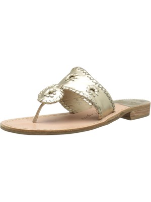 

JACK ROGERS Женские кожаные сандалии без шнуровки Hamptons золотистого цвета на блочном каблуке, 11 м, Золотой, 1111004FM