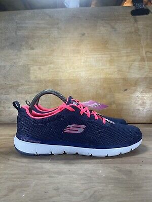 NEW Skechers Lite-Weight Womens Size 9.5 Running Shoes Sneakers Blue/Neon Pink