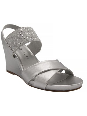 

KAREN SCOTT Женские серебристые босоножки без шнуровки на танкетке Parrisa с круглым носком, 8 м, Серебряный, 10009700300