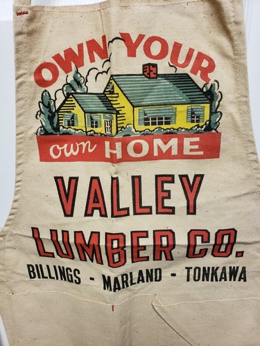 VINTAGE VALLEY LUMBER CO Apron NOS  House Trees Tonkawa Marland Billings Okla