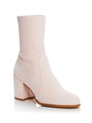 

STUART WEITZMAN Женские розовые кожаные ботильоны Tallulah с круглым носком на блочном каблуке, размер 6,5 B, Розовый, S6695