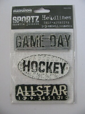 Creative Imaginations Sportz Headlines 3D Embellishments Danelle Johnson NIP