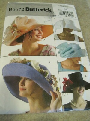 BUTTERICK MISSES' SELF-LINED HATS with BOWS B4472 Sewing Pattern UNCUT