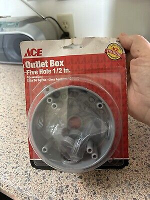 ACE 5 Hole 1/2-Inch Holes Weatherproof Round Electrical Outlet Box