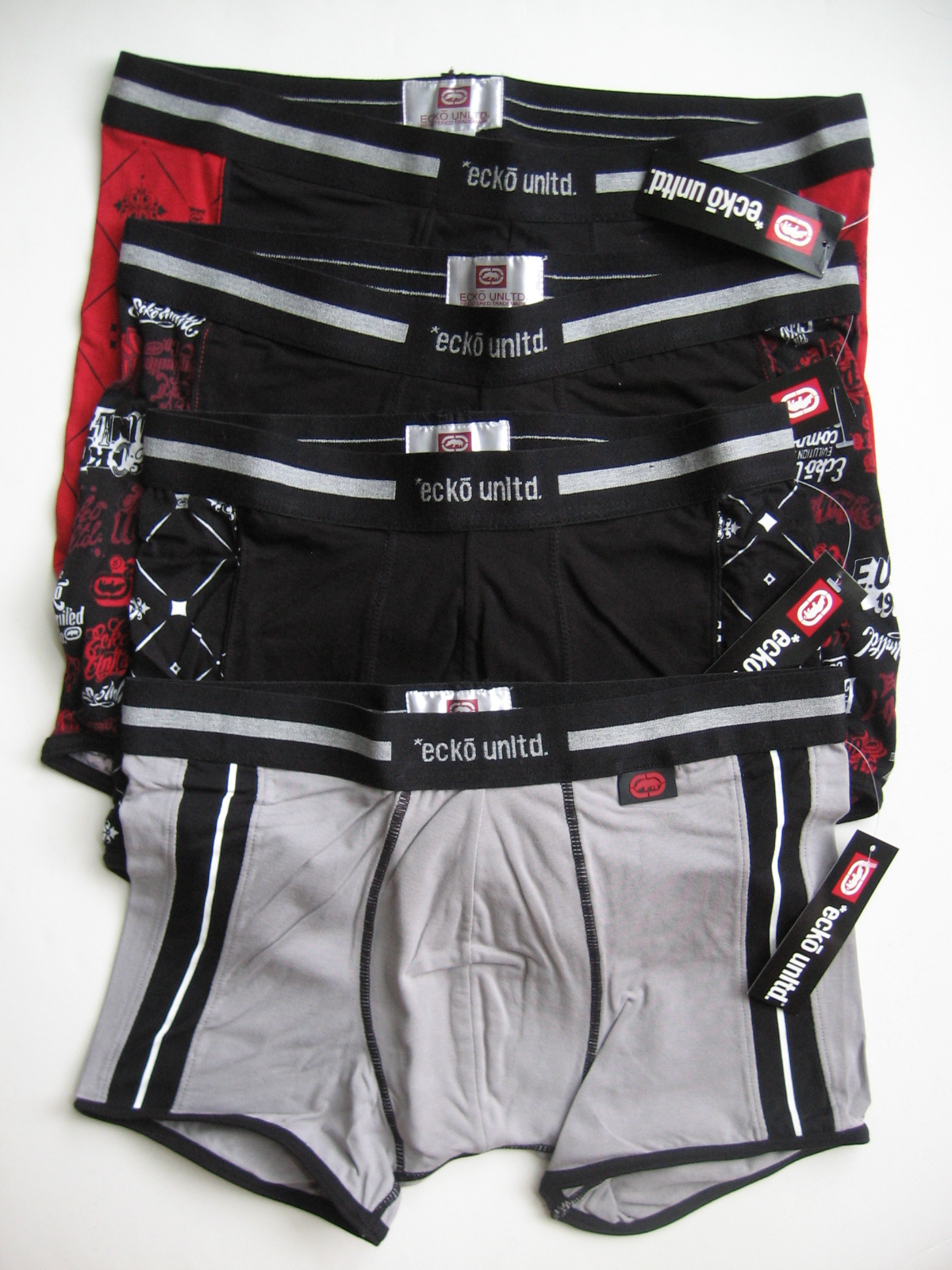 www.prominentresults.com :A0095 Ecko Unltd NEW Men's Premium Cotton Logo Waistband Side Panel Trunk PR NWT