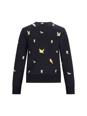 Pre-owned Thom Browne 'birds And Bees' Crew Neck Sweatshirt In Blue