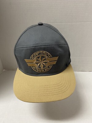 CAPTAIN MARVEL ADULT BASEBALL HAT CAP EMBROIDERED SNAPBACK Grey Gold Comics Hero