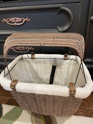 Solvit Wicker Bicycle Basket Carrier Puppy Pet  Portable  NO MOUNTING HARDWARE