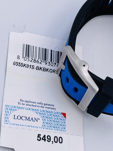 Pre-owned Locman Mare Chrono Pvd 555kkbl/549 44mm Rubber Discounted