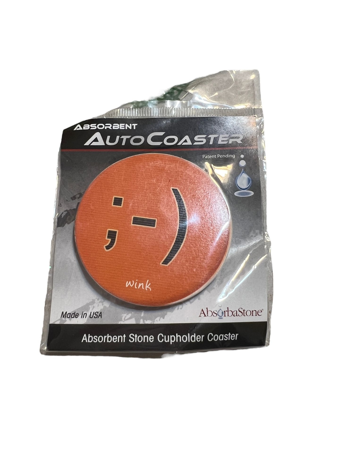 Absorbastone Absorbent Stone Cup Holder Auto Coaster Wink Oran...